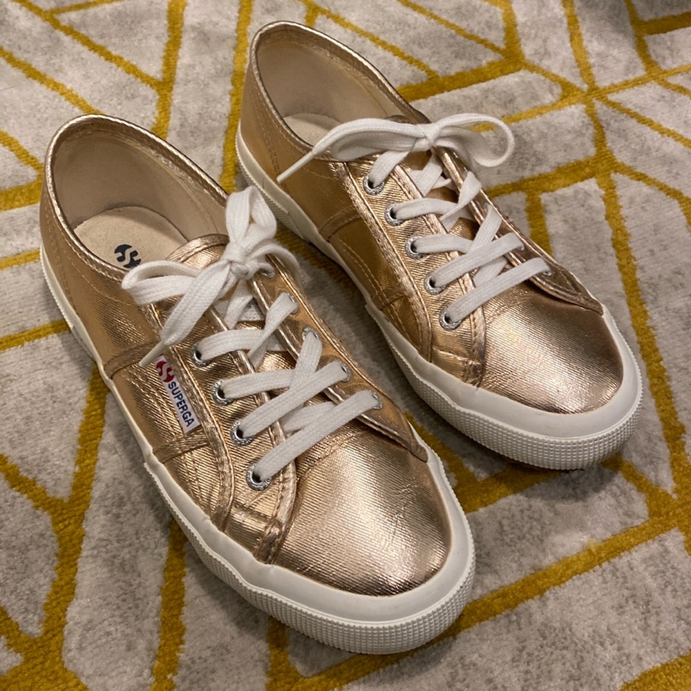 Superga Gold Metallic Sneakers